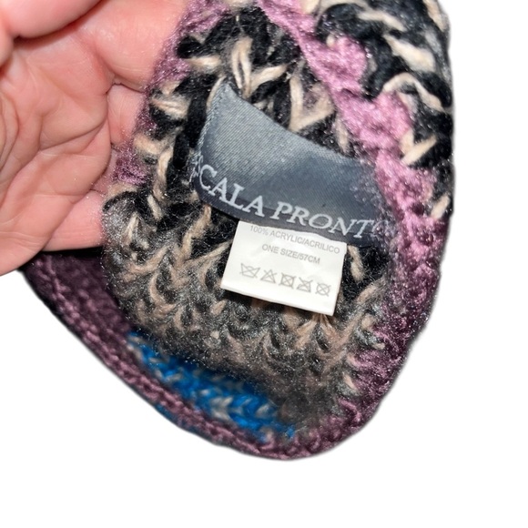 Scala Pronto knit headband ear warmers knitted flower purple blue black gray - Picture 4 of 4